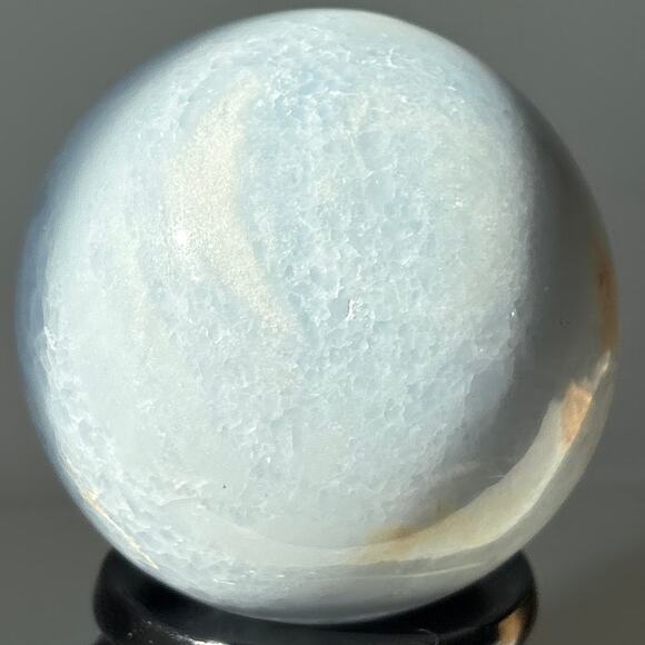 Large Blue Calcite Sphere – Over 3 lbs of Tranquil Beauty - Picture 7 of 11